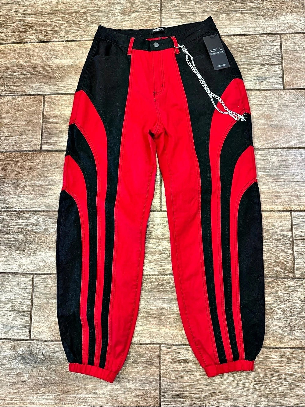 American Bazi High Waist Color Patch Jogger Pants Color Block Jogger Pants Size